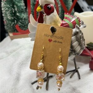 Handmade Gold and Pearl Earrings 2/$22